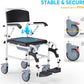 Drop Arm Rolling Commode Shower Chair from AsklSAMIE featuring stability and weight capactiy of 300lbs