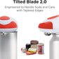 Automatic Electric Can Opener Red featuring tilted blade to open cans with tapered edges from AskSAMIE