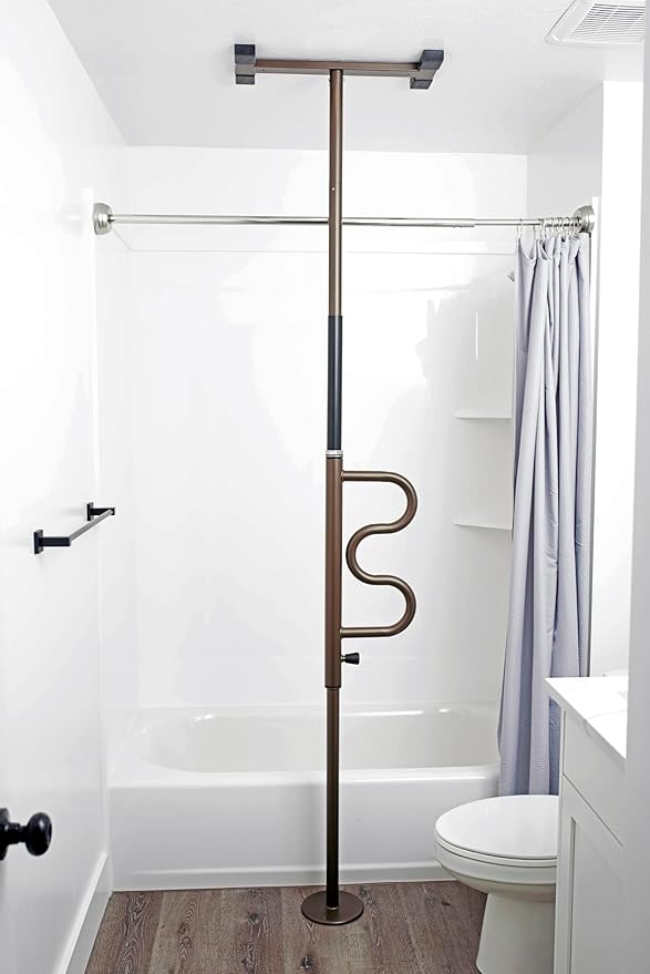 Stander Floor to Ceiling Pole & Base | Super Pole Alternative -in bronze from AskSAMIE