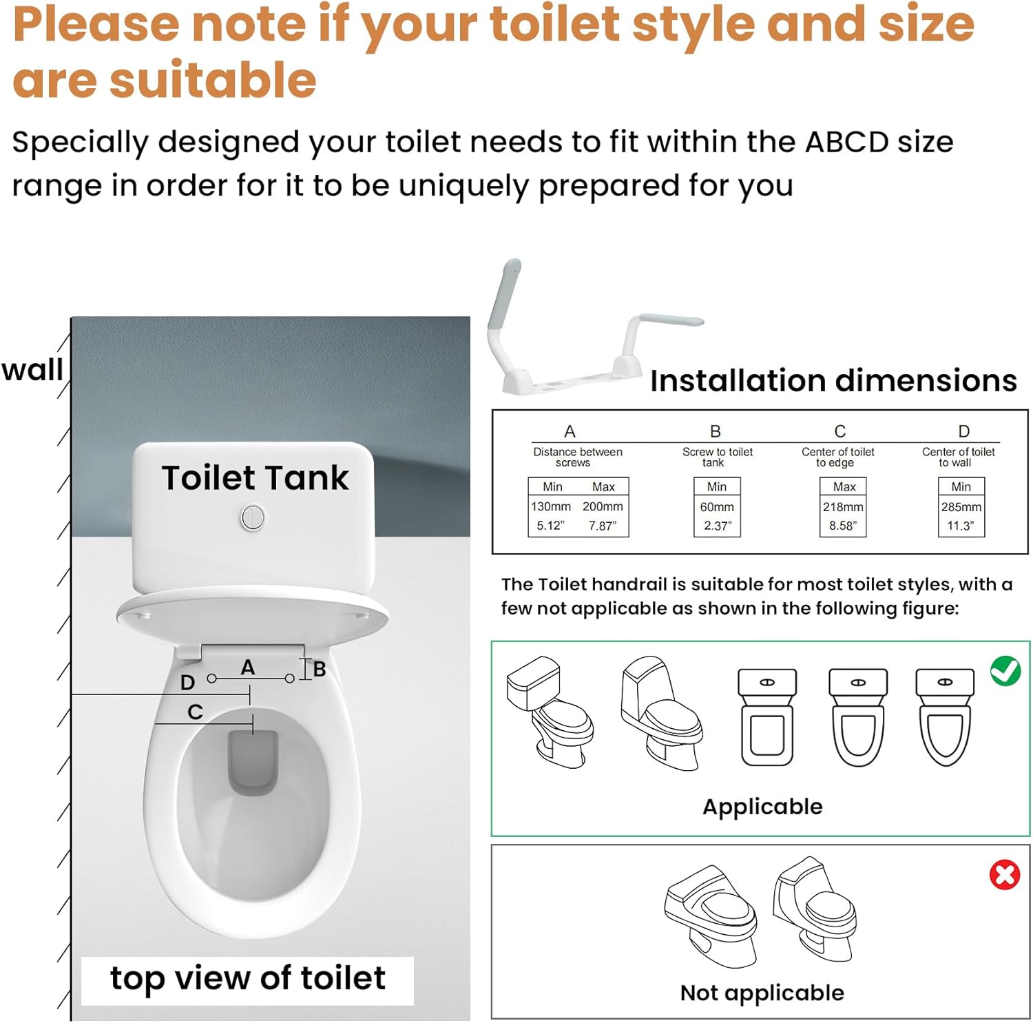 Toilet Safety Rails For Seniors from AskSAMIE dimensions and installation notes