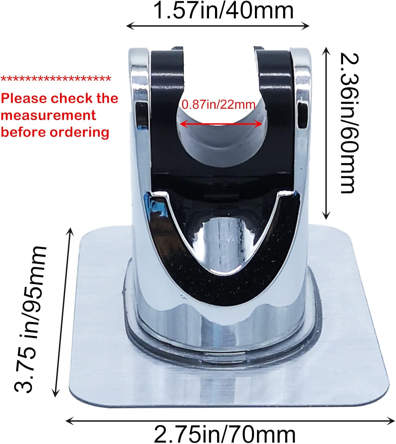 Handheld Shower Holder dimensions from AskSAMIE