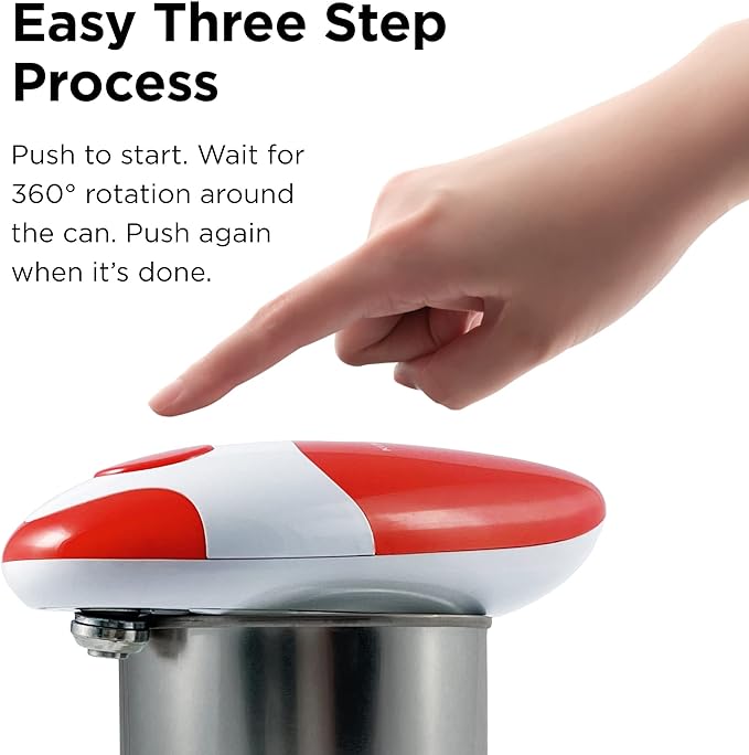 Automatic Electric Can Opener Red steps to use from AskSAMIE