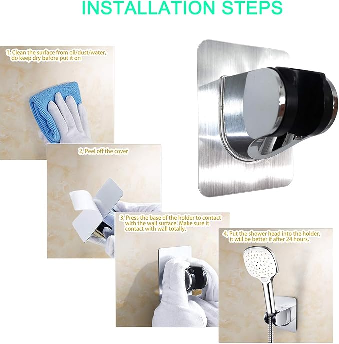 Handheld Shower Holder installation steps from AskSAMIE