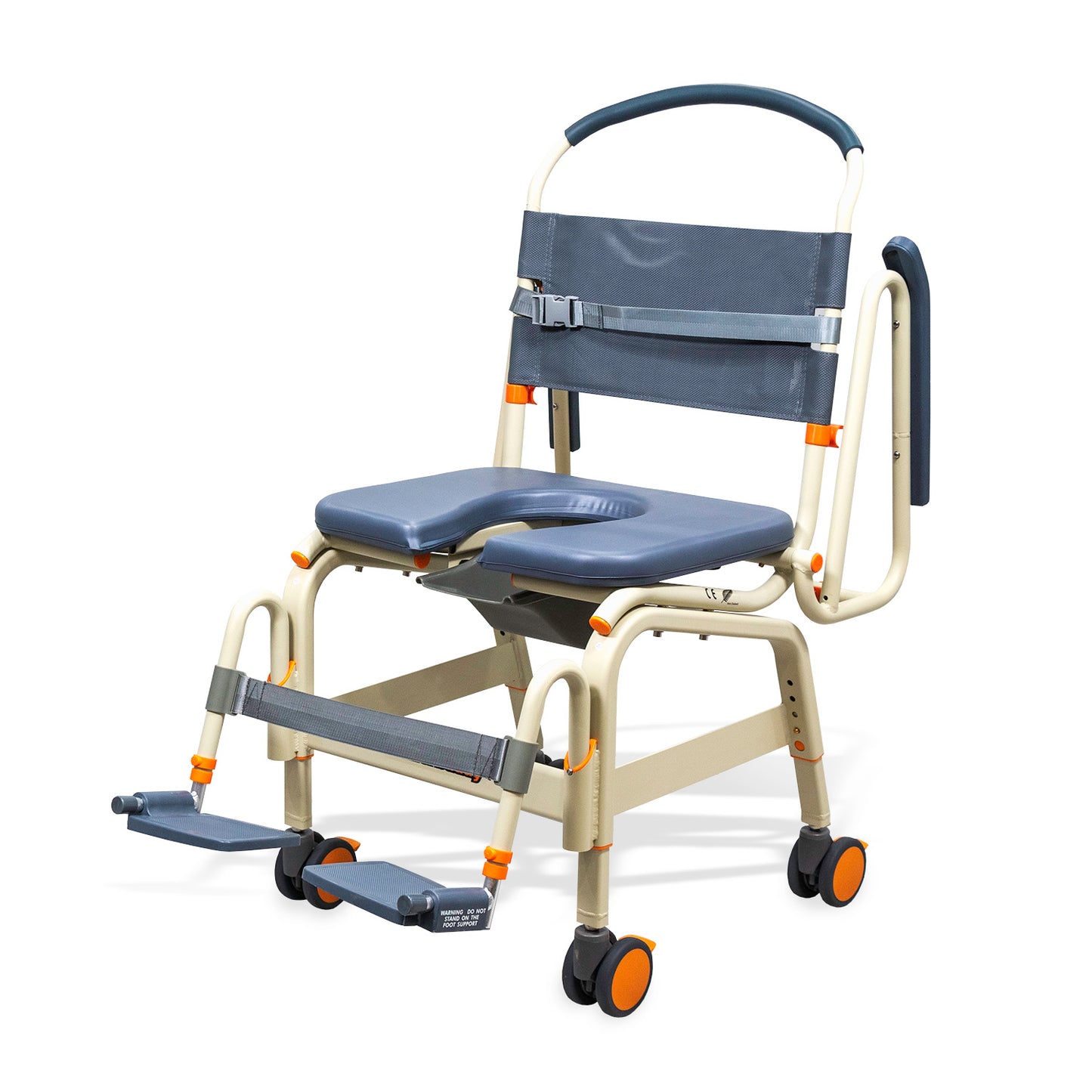 Roll-In shower chair 22 inch wide arm swing both arms from AskSAMIE