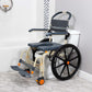 Self-propelled roll-In shower chair placed over toilet from AskSAMIE