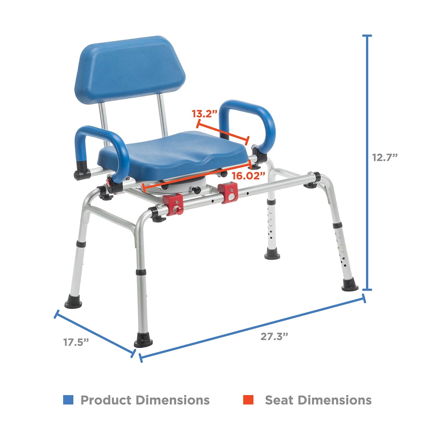 Swivel & Sliding Transfer Bench w/ Arm Rests