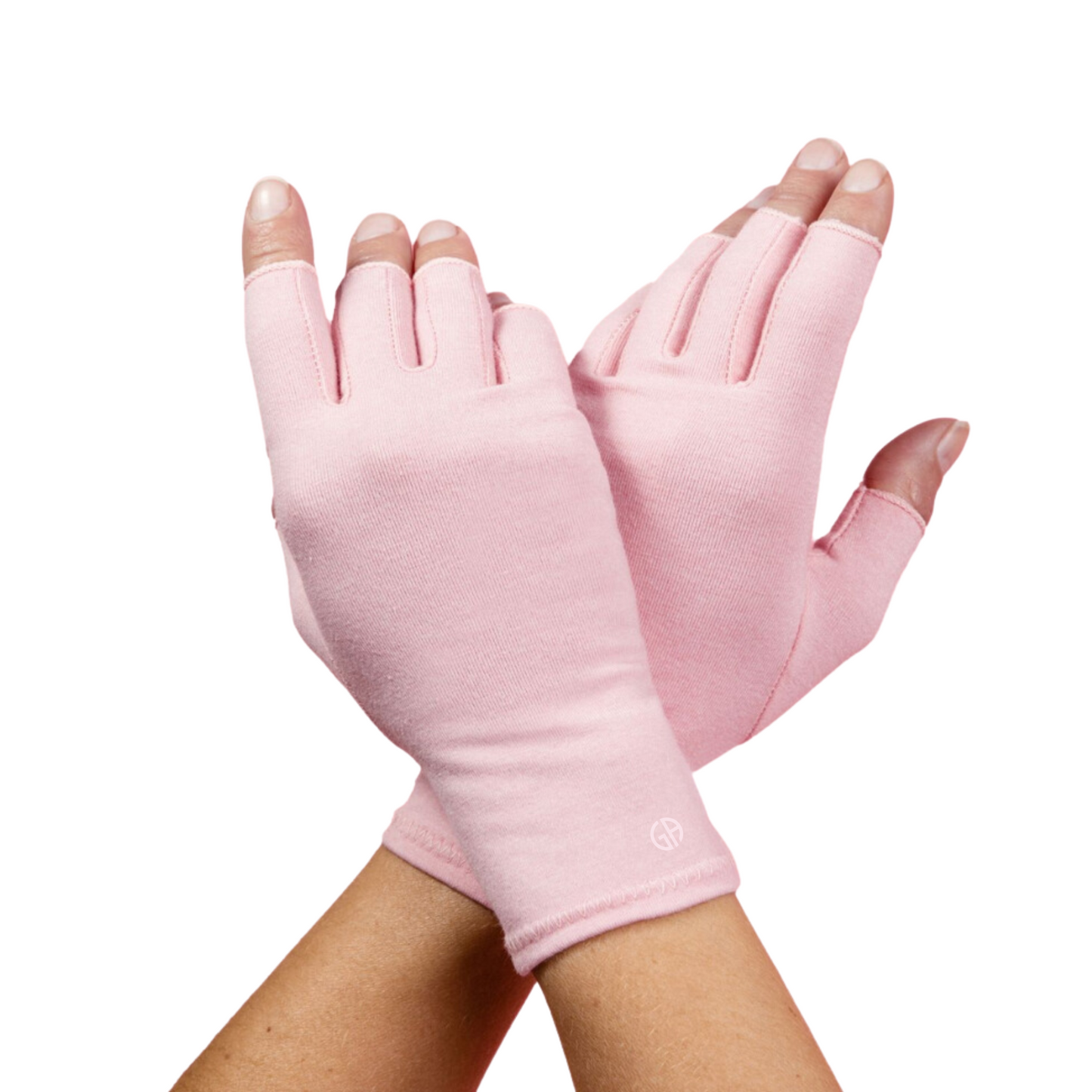 Compression Gloves by Grace & Able from AskSAMIE in Ballet pink in 2 hands