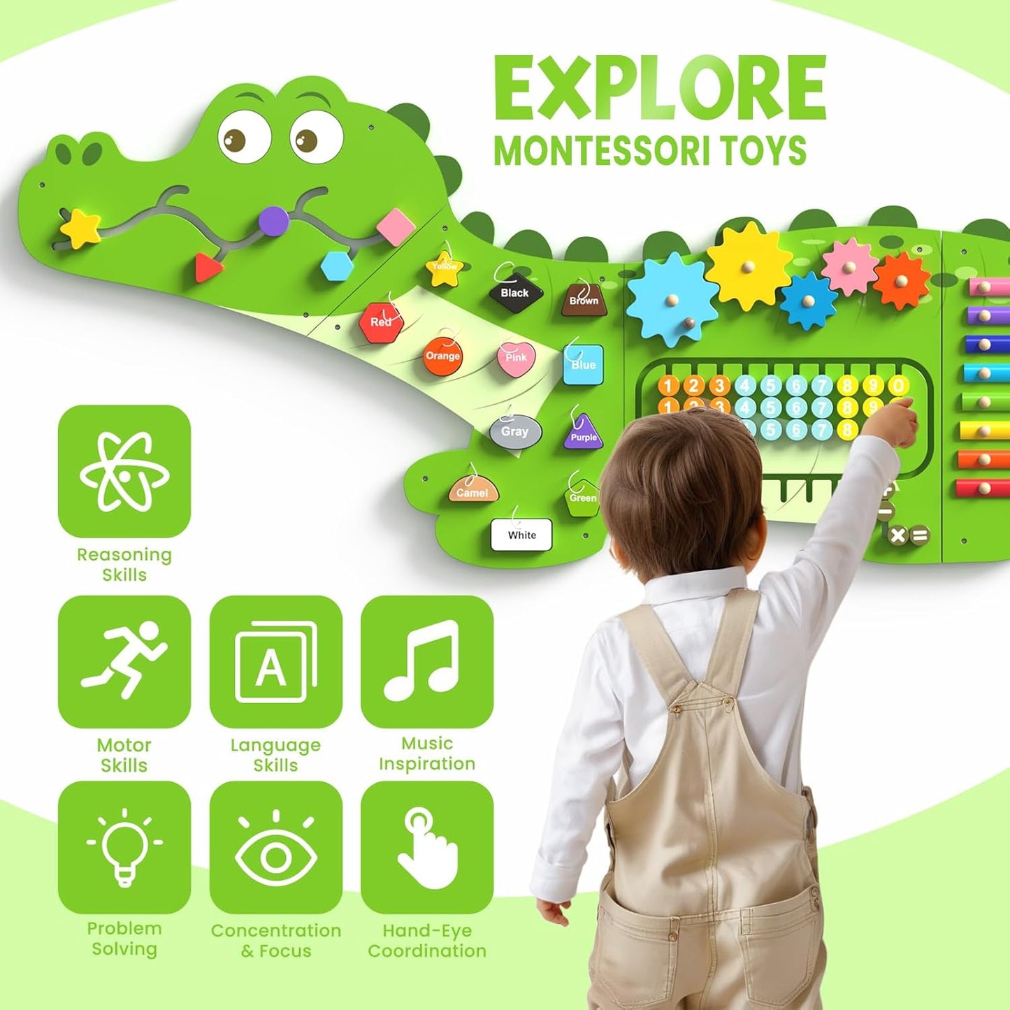 Sensory Busy Board (Big Crocodile)
features and function from AskSAMIE