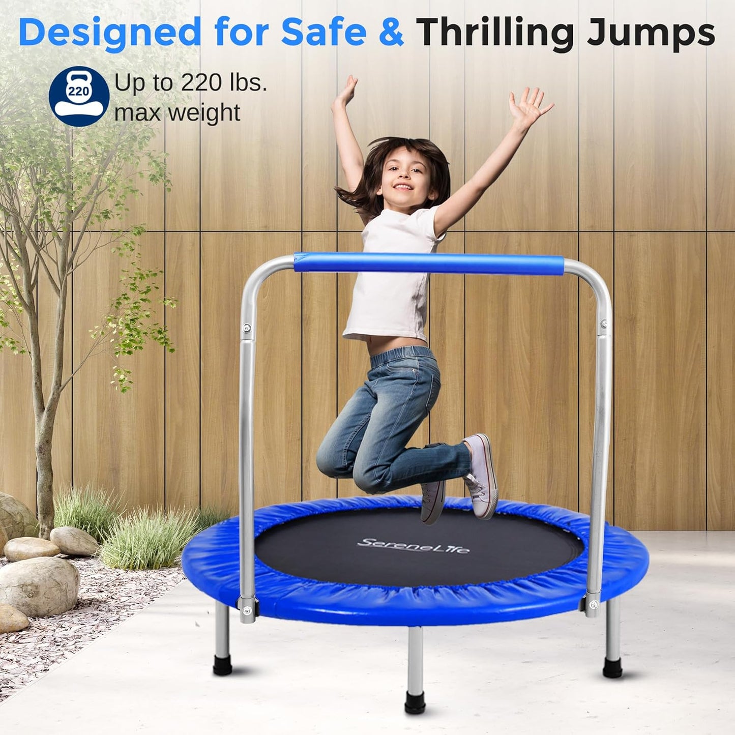 child playing in Portable & Foldable Trampoline from AskSAMIE