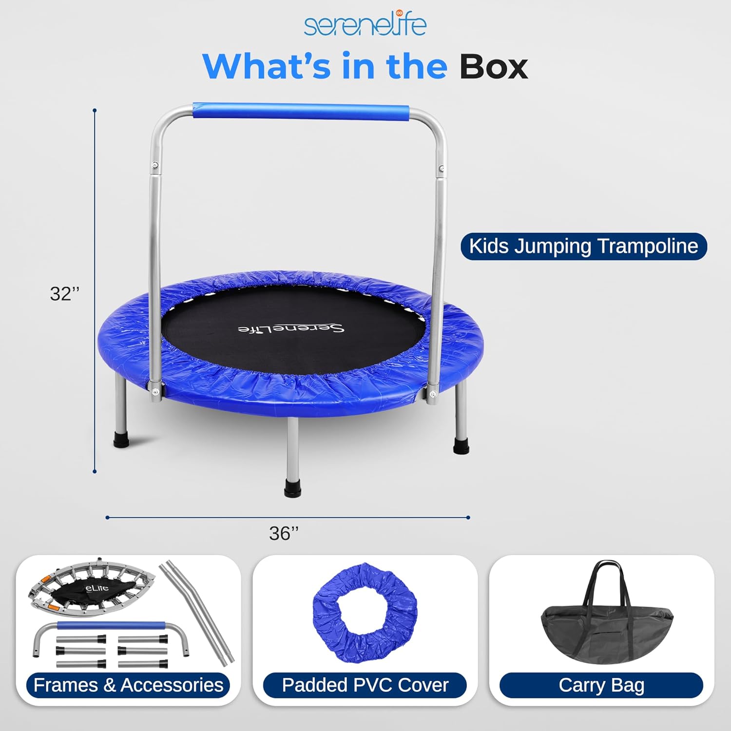 Portable & Foldable Trampoline
dimensions and contents from AskSAMIE