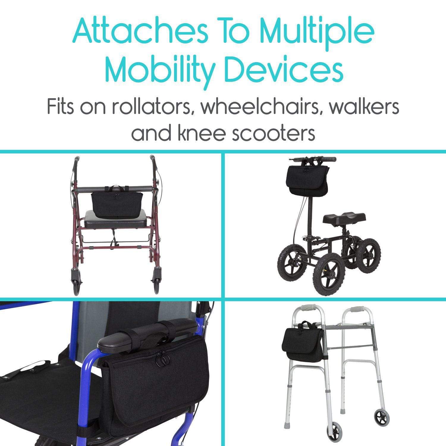 mobility side bag attached on wheelchairs, rollator, scooter from AskSAMIE