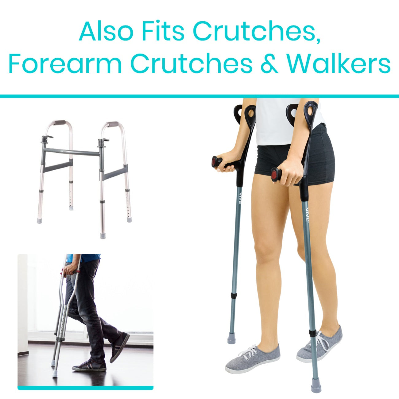 Cane Replacement Tips installed on forearm crutches and walkers from AskSAMIE