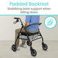 Bariatric Rollator with 8" Wheels comes with padded backrest for support from AskSAMIE