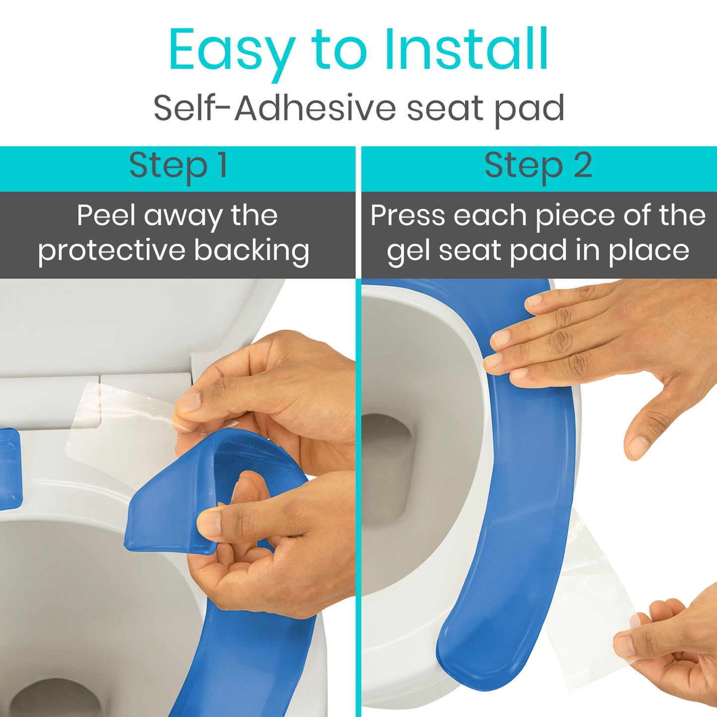 Gel Toilet Seat Cushion easily attached to toilet seat from AskSAMIE