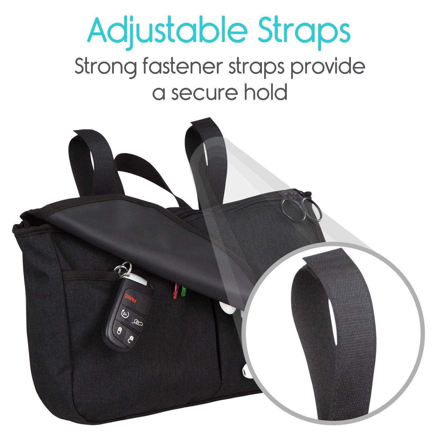 mobility side bag with adjustable strap highlighted from AskSAMIE
