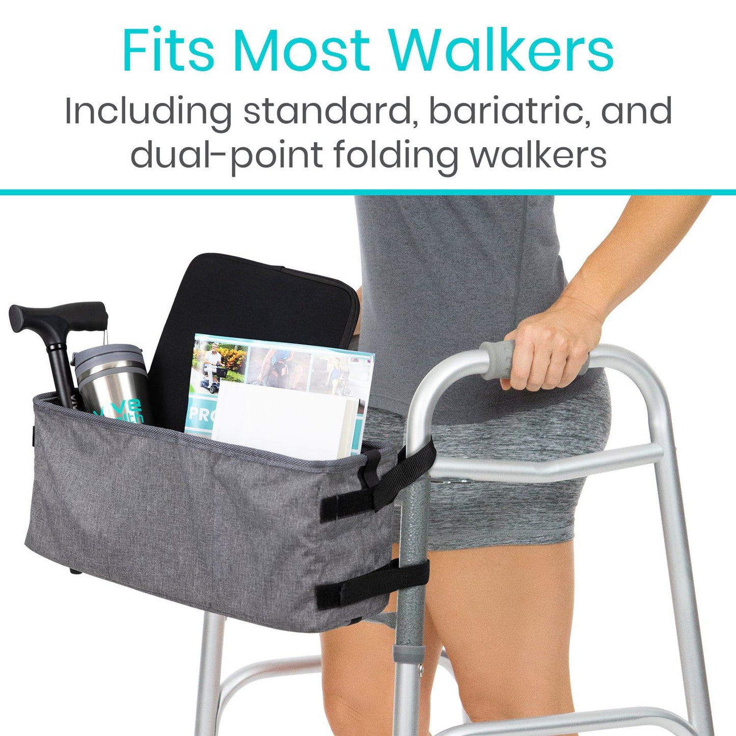 Adjustable Walker Basket attached to walker from AskSAMIE