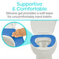 Gel Toilet Seat Cushion placed in toilet seat pressed down providing comfort from AskSAMIE