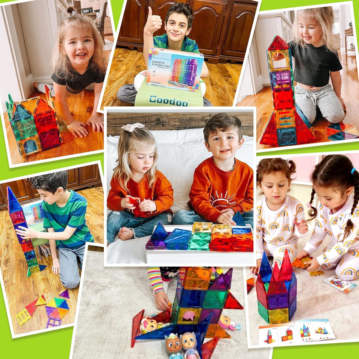 Children playing with Magnetic tiles from AskSAMIE