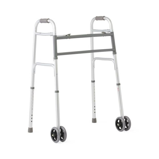 Bariatric Front Wheeled Folding Walker by AskSAMIE angled view