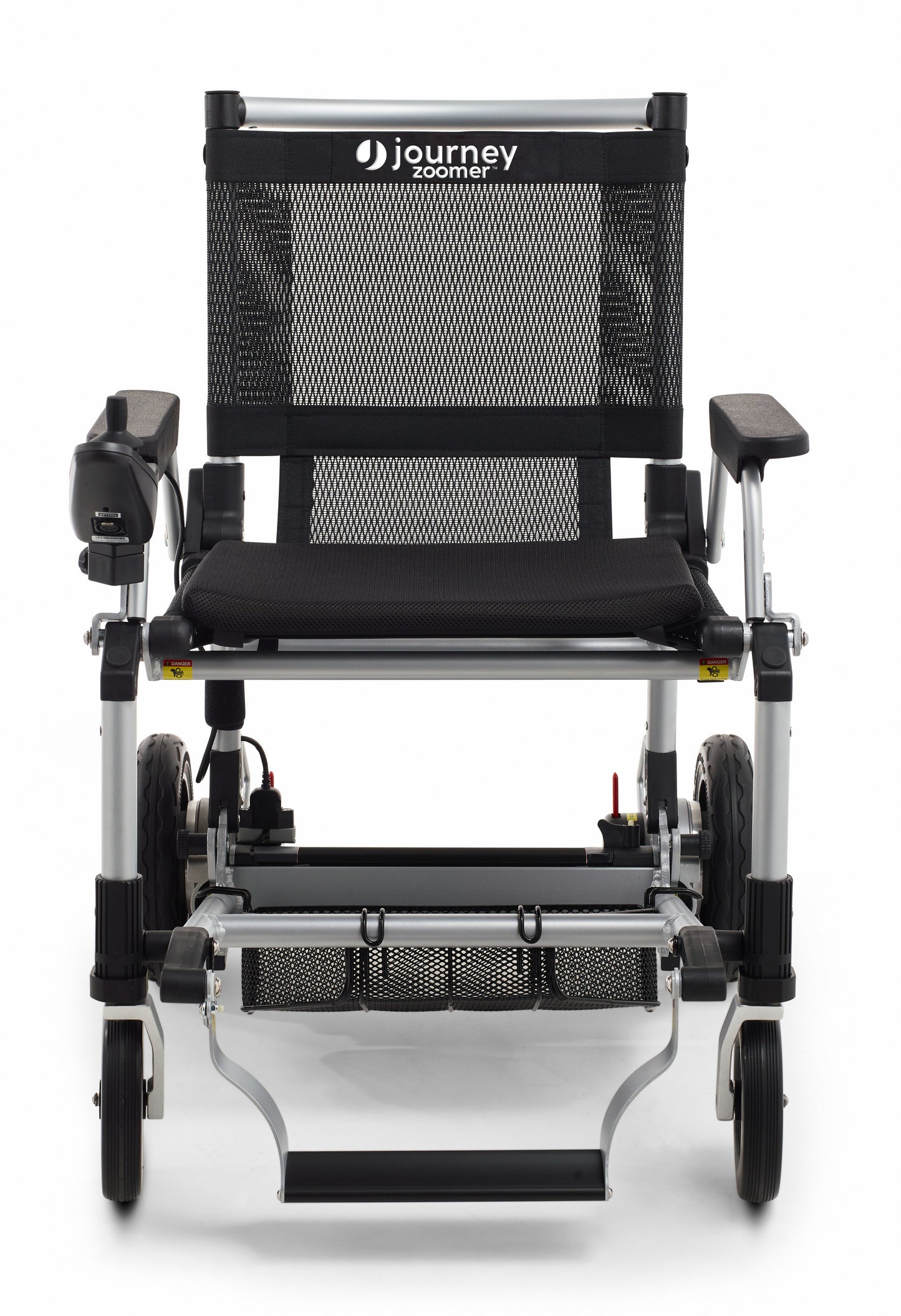 Zoomer - Lightweight Folding Power Wheelchair Black front facing from AskSAMIE