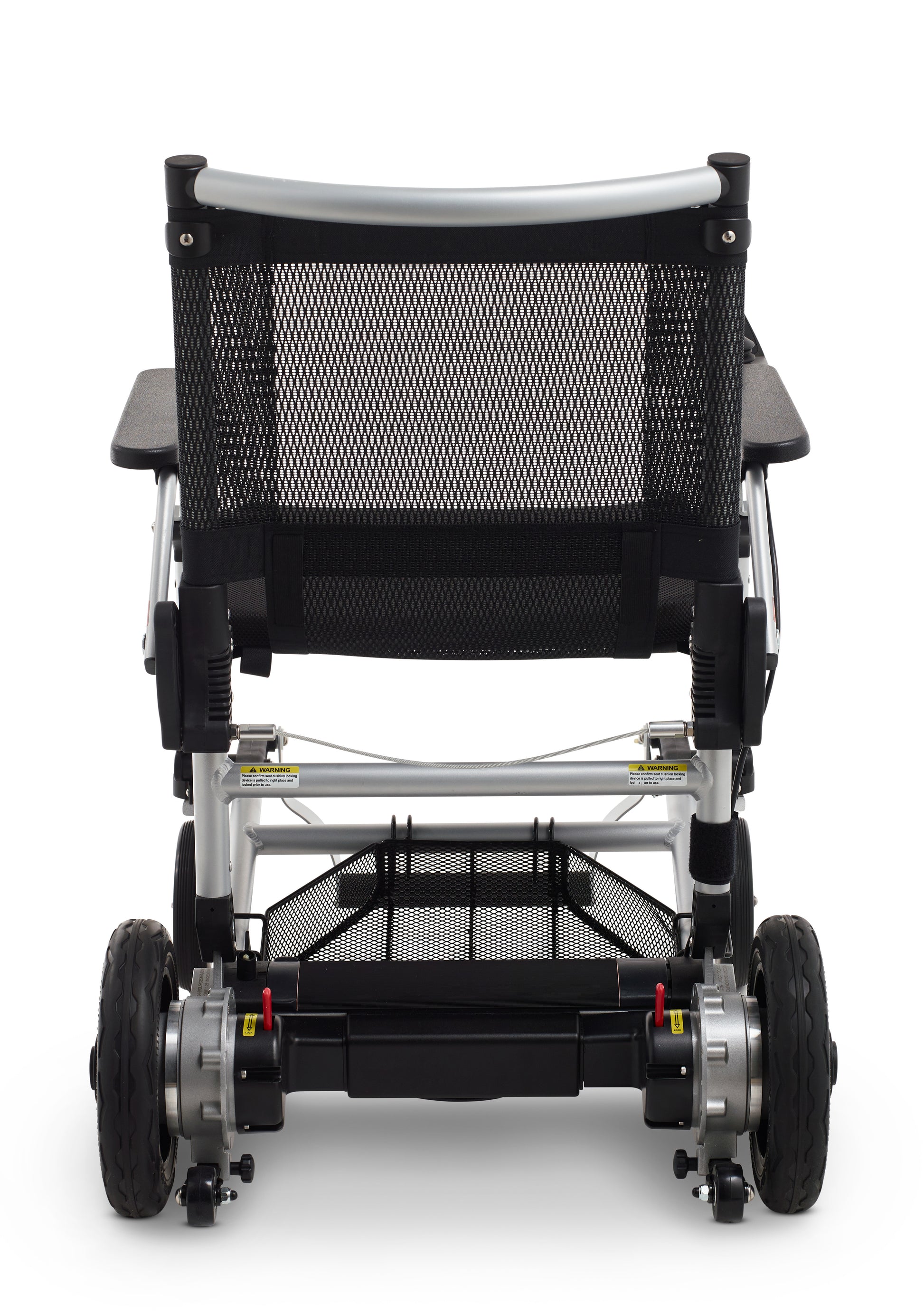 Zoomer - Lightweight Folding Power Wheelchair Black back view from AskSAMIE