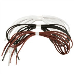 3 pairs of elastic shoelaces in white, brown and black